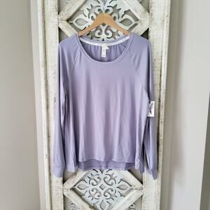 Jessica Simpson Women's Plus Size Loungewear Long Sleeve Pajama Top in Lavender